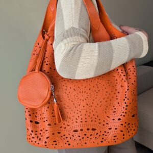 Bolso mujer en color naranja con monedero a juego