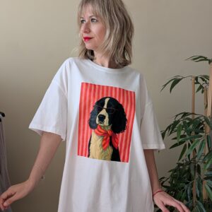Camiseta oversize blanca mujer